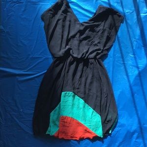Chiffon color block dress